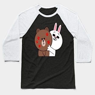 Brown Bear Cony Bunny Rabbit Shower Me With Love Kisses Baseball T-Shirt